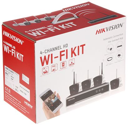 Kit supravghere ip wireless de exterior cu HDD inclus Hikvision NK42W0-1T(WD)
