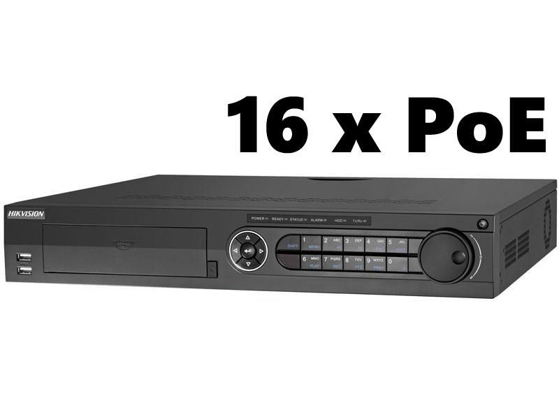 NVR 32 canale PoE, Hikvision, 5 Megapixeli, 200 Mbs, 4xHDD, 16xPoE