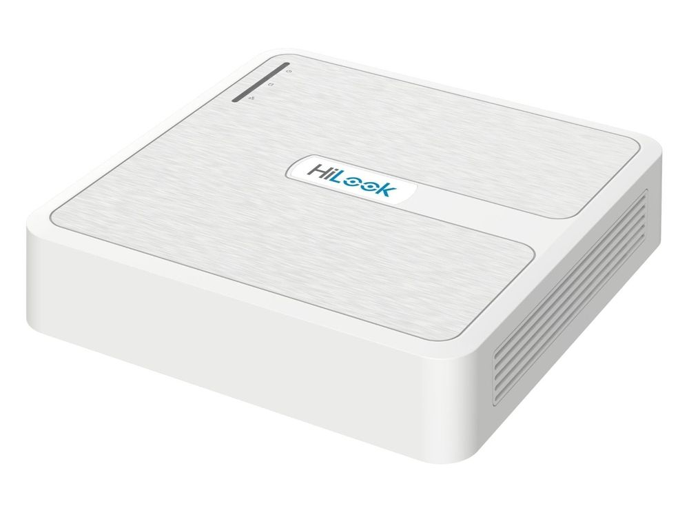 NVR supraveghere IP HiLook Mini 1U NVR-104H-D, 4 canale, 6 MP, H.265+, 40 Mbps, 1xSATA, HDMI si VGA Full HD, detectie intruziune