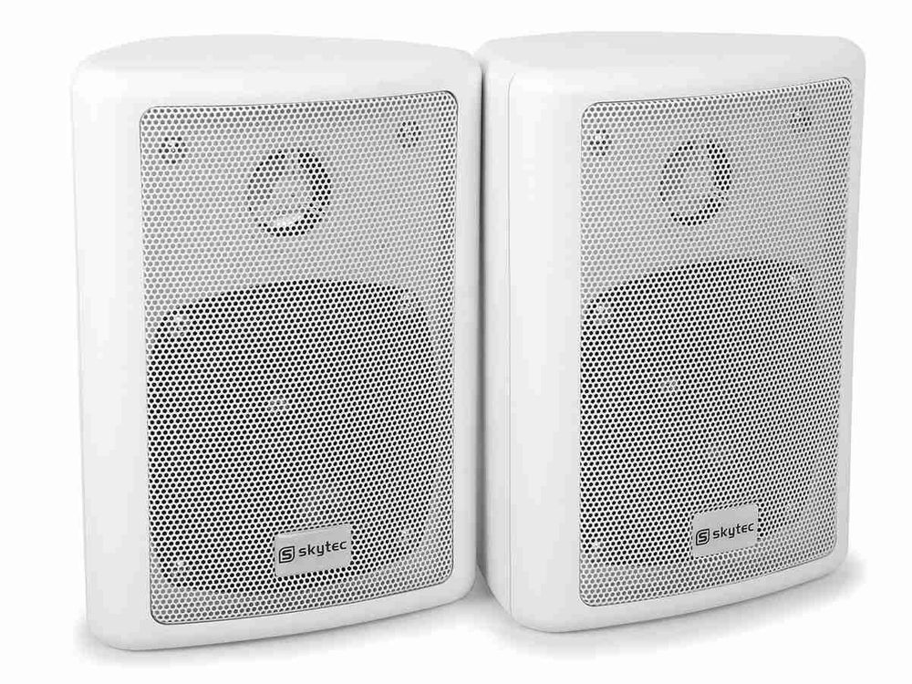 Set boxe Skytec ODS40W, 2 cai, 75W, 8 ohm, 4 inch, ABS alb, grila metalica