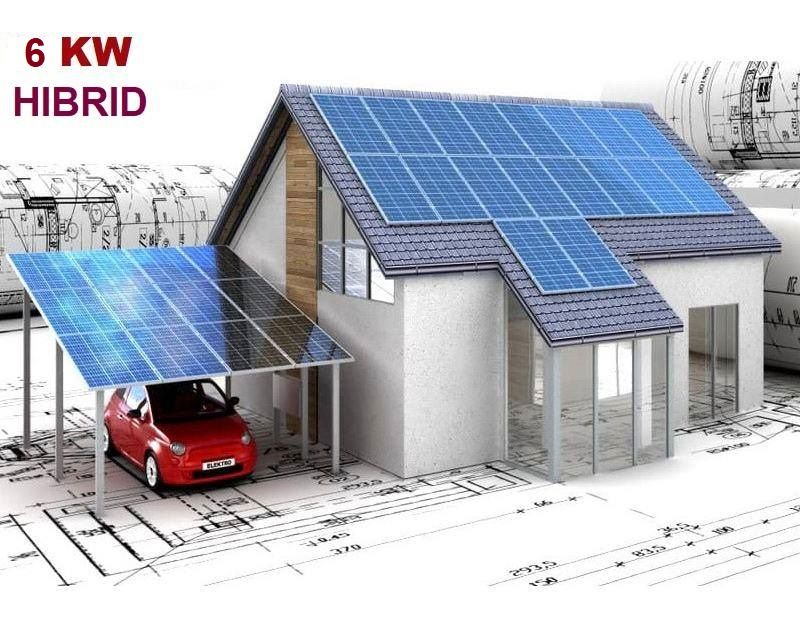 Sistem de alimentare cu energie solara, Trifazat, Hibrid, 6KW Huawei, SVHW-3F-6KW-HIBRID