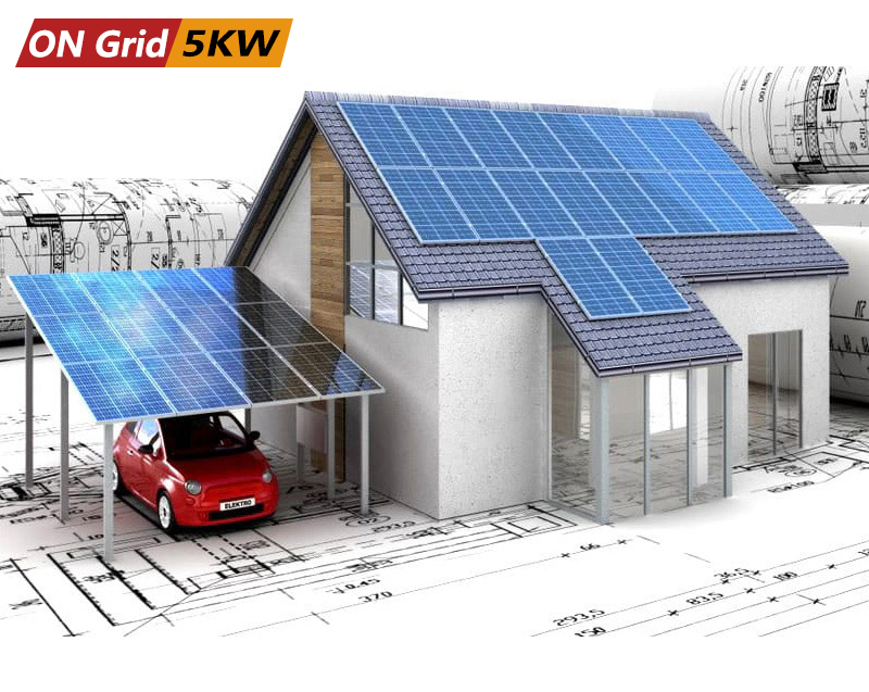 Sistem fotovoltaic monofazat complet ON-GRID 5KW montaj acoperis tigla