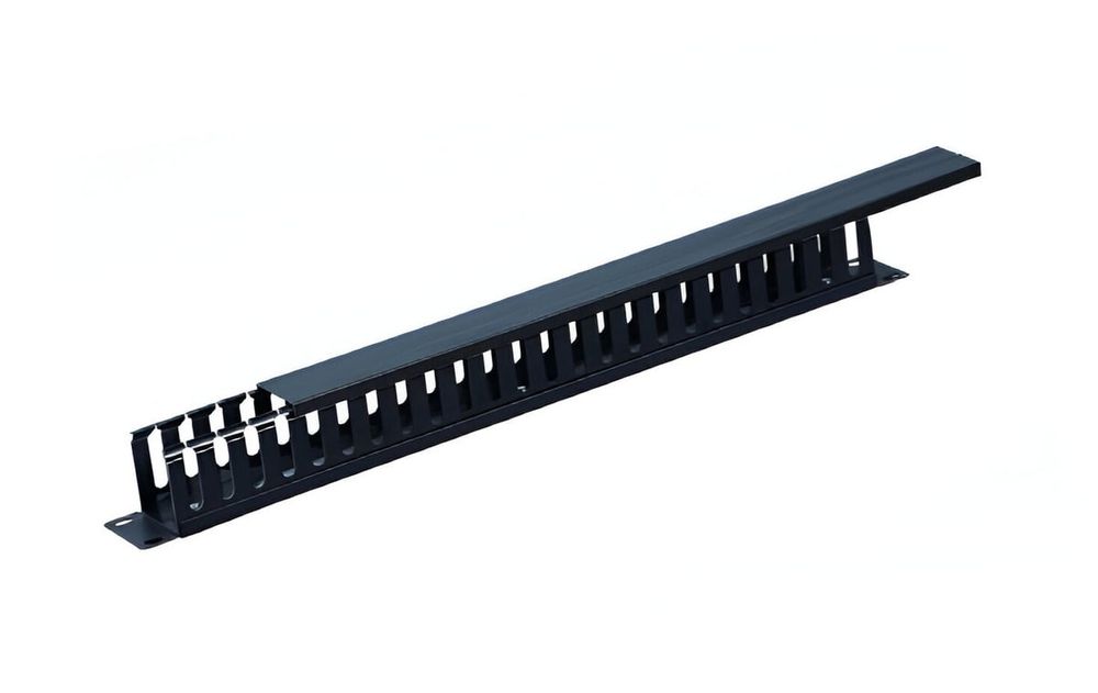 Organizator cabluri orizontal, 1U, plastic si metal, 19 inch, SAF- ORGPP1U