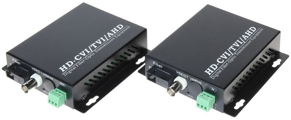 Set transmisie 1 canal video AHD/CVI/TVI + 1 RS485  pe fibra optica 20KM - 1080P OVH-1D/SC