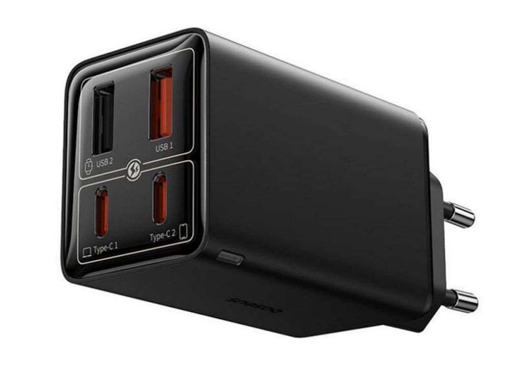 Incarcator retea Baseus, 2x USB-C, 2x USB-A, GaN 6Pro, 65W, 3.25A, negru, P10162701113-00