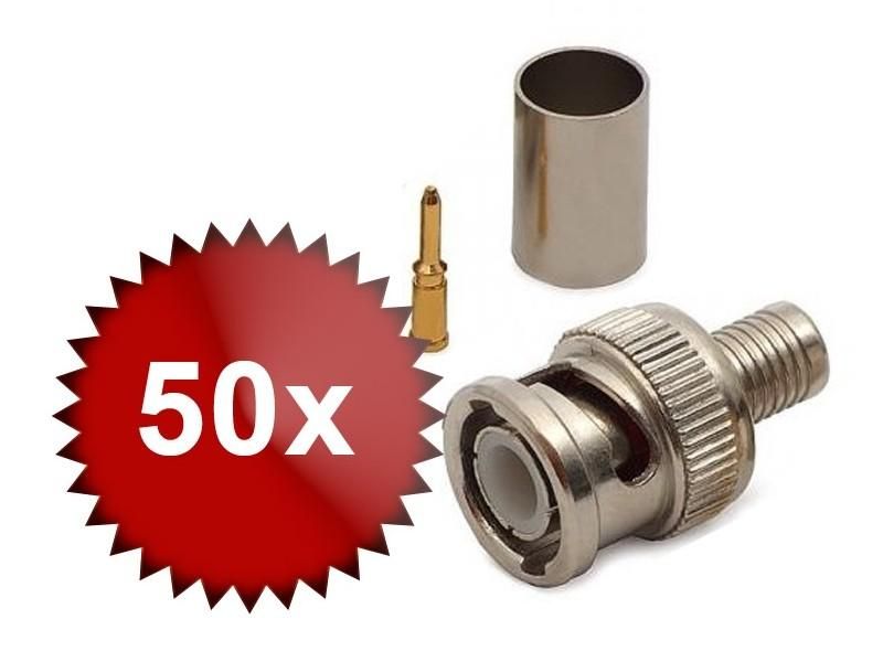 Pachet 50 x Mufa BNC Tata sertizabila RG59, WTY0474-2x50