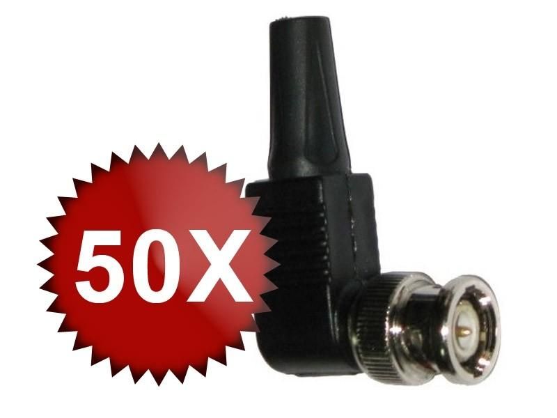 Pachet 50x Mufa BNC Tata 90 de grade