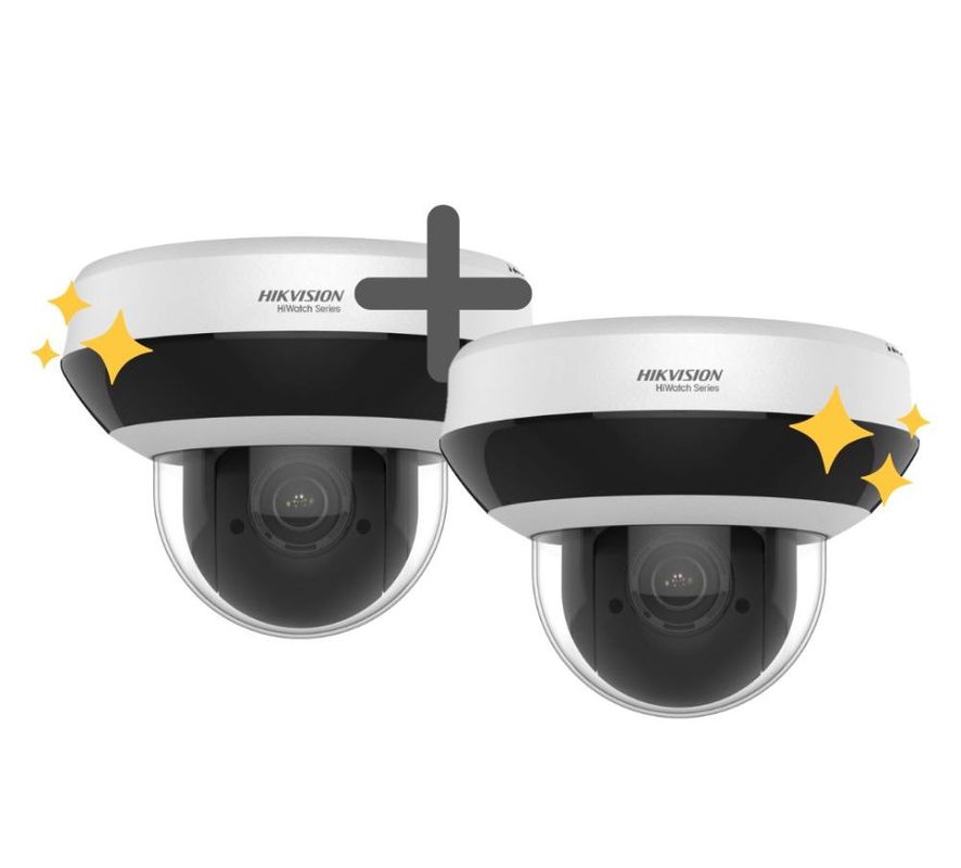 Pachet 2 camere de supraveghere IP PTZ 2MP, lentila varifocala 2.8-12mm, HiWatch HWP-N2204IH-DE3(F)2X