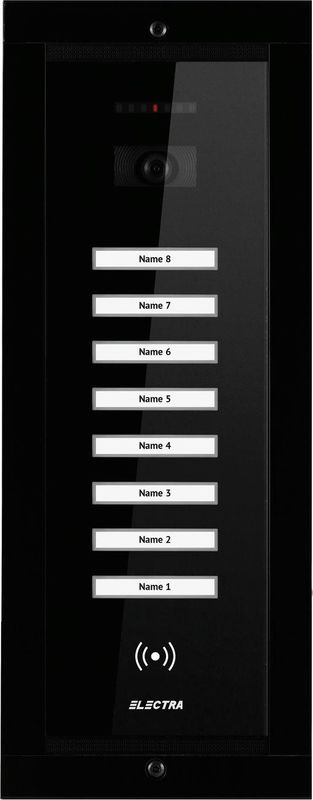 Panou video smart 4 fire incastrabil pentru 8 familii, Negru, Electra
