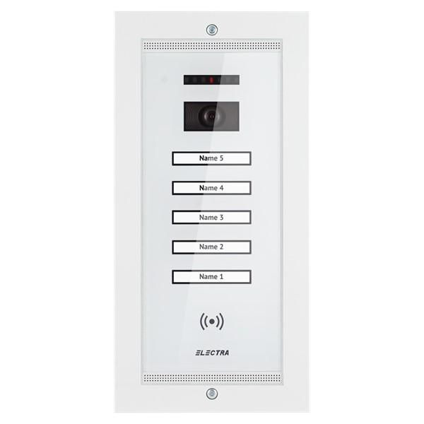 Panou video smart alb 4 fire incastrabil pentru 5 familii Electra VPM.5FR02.ELW04
