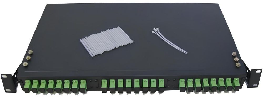 Patch Panel pentru Fibra Optica 24 adaptori SC/APC, 24 de suduri optice, 482x250x44.5 GPZ-JJ-SC24-APC