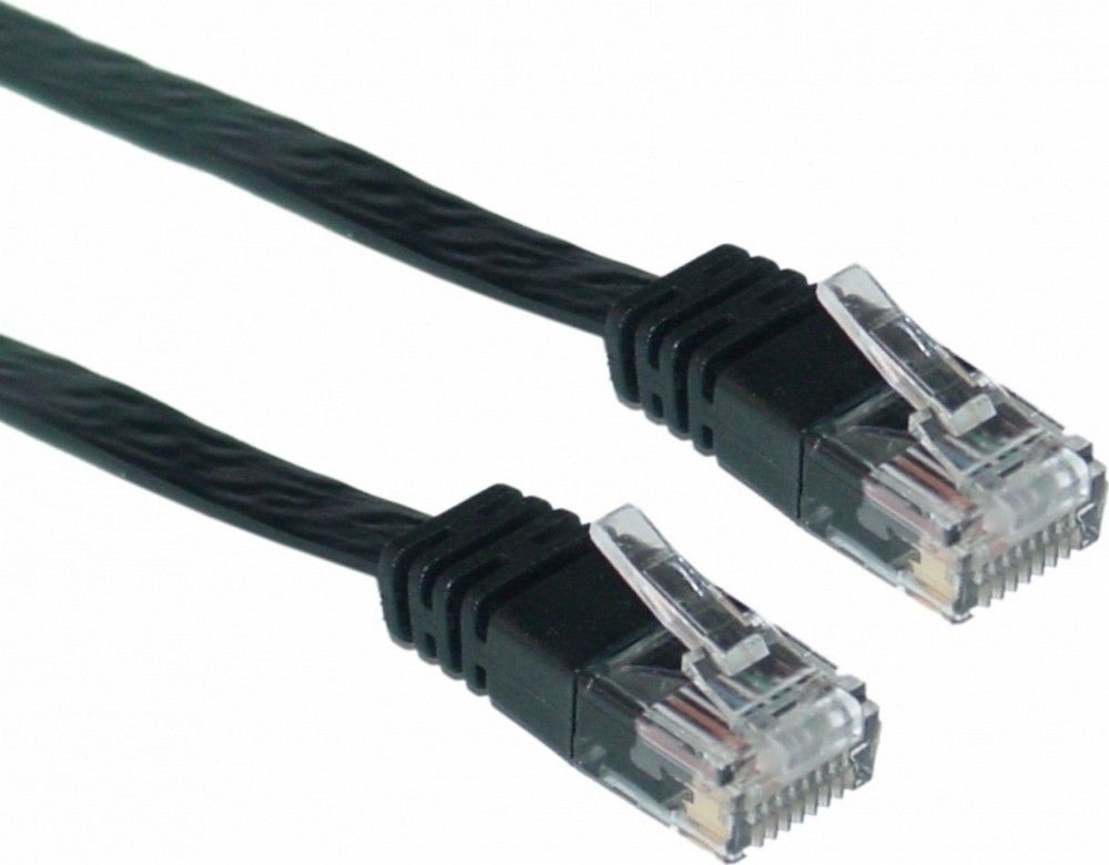 Patchcord retea, CAT5e, 5M, negru, cupru-aluminiu, AWG26, Spacer, SP-PT-CAT5-5M-BK