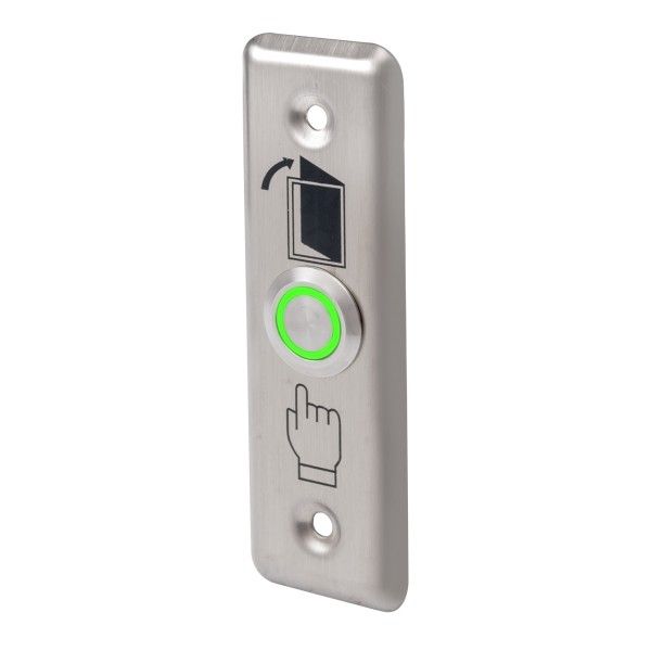 Buton de iesire incastrabil, din inox, led de stare VERDE, PBK-811A(LED)