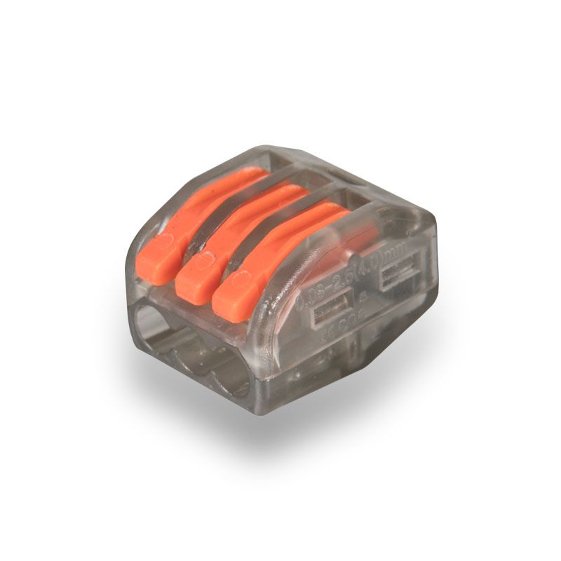 Conector 3 poli pentru doza 0,08 - 2,5mm transparent/portocaliu, PCT-313