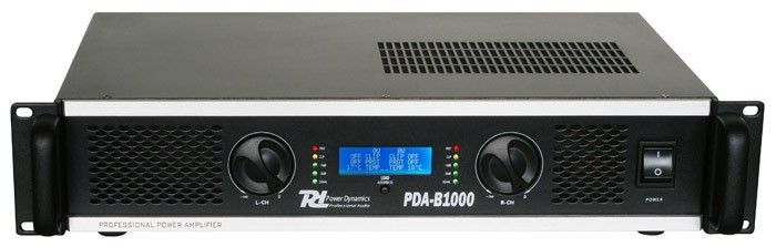 Amplificator pentru uz profesional, indicator LED, 2x500W, XLR, potrivit pentru Rack 19", Power Dynamics PDA-B1000
