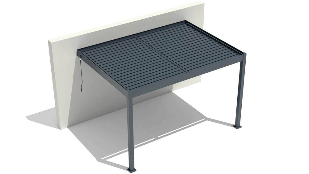 Pergola Virtuoso X 2.0, 23-822/LED, prindere pe casa, 3x4m, aluminiu, LED lumina calda, gri antracit
