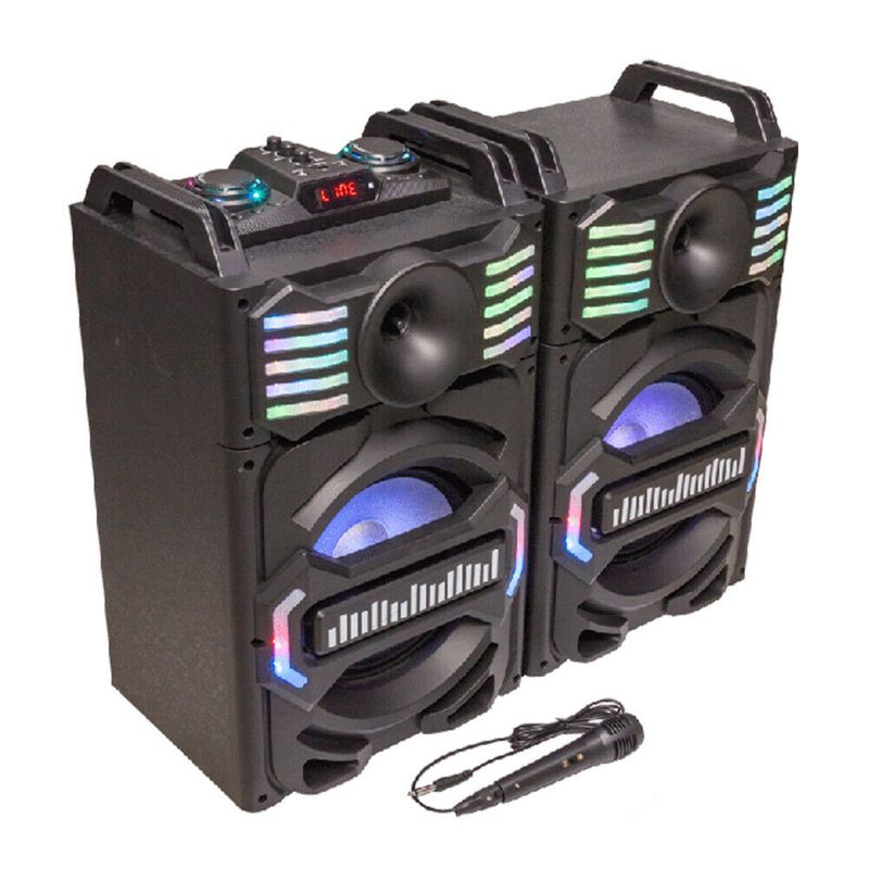 SET 2 BOXE KARAOKE 1 ACTIV + 1 PASIV 10 inch, Putere totala 700W BT/SD/AUX PARTY-SPEAKY7