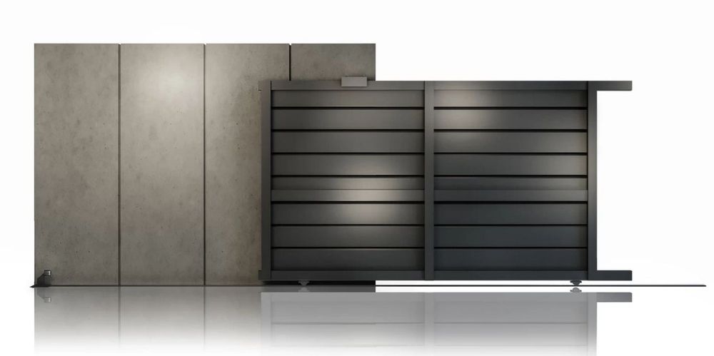 Poarta culisanta Baldur Virtuoso 50-837/7016, 3000x1800mm, aluminiu, gri antracit, deschidere dreapta/stanga