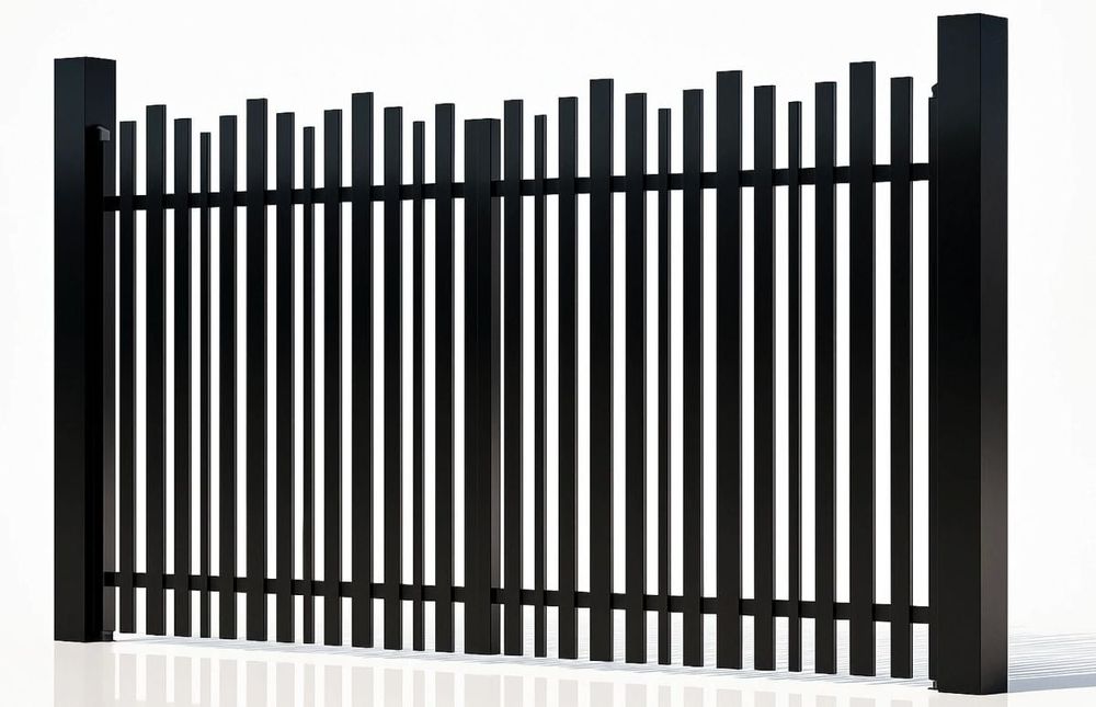 Poarta auto batanta Virtuoso Light Wave 50-602/9005, aluminiu, 3000x1800mm, prefabricata, Negru RAL 9005, vopsire electrostatica