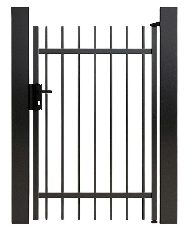 Poarta pietonala exterior Virtuoso Light Straight 50-611/9005/D/S, aluminiu, 900x1800mm, Negru RAL 9005, zero intretinere