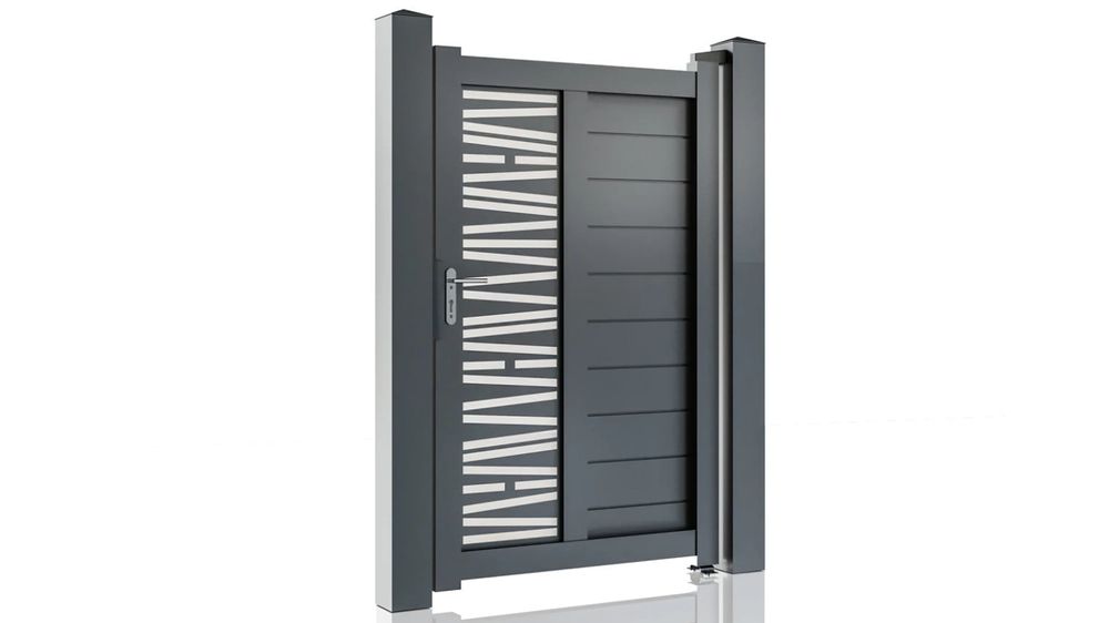 Poarta pietonala exterior Virtuoso Poseidon 50-803P/7016, aluminiu 6063, 900x1800mm, gri antracit RAL 7016