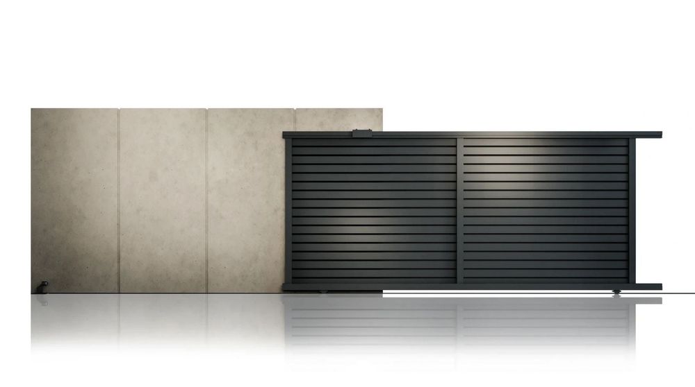 Poarta culisanta Jaluzea Virtuoso 50-890/7016, 4000x1800mm, aluminiu, deschidere stanga/dreapta, gri antracit