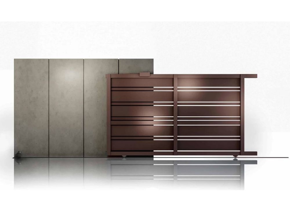 Poarta culisanta Neptun Virtuoso 50-848/8017, 3000x1800mm, din aluminiu, maro