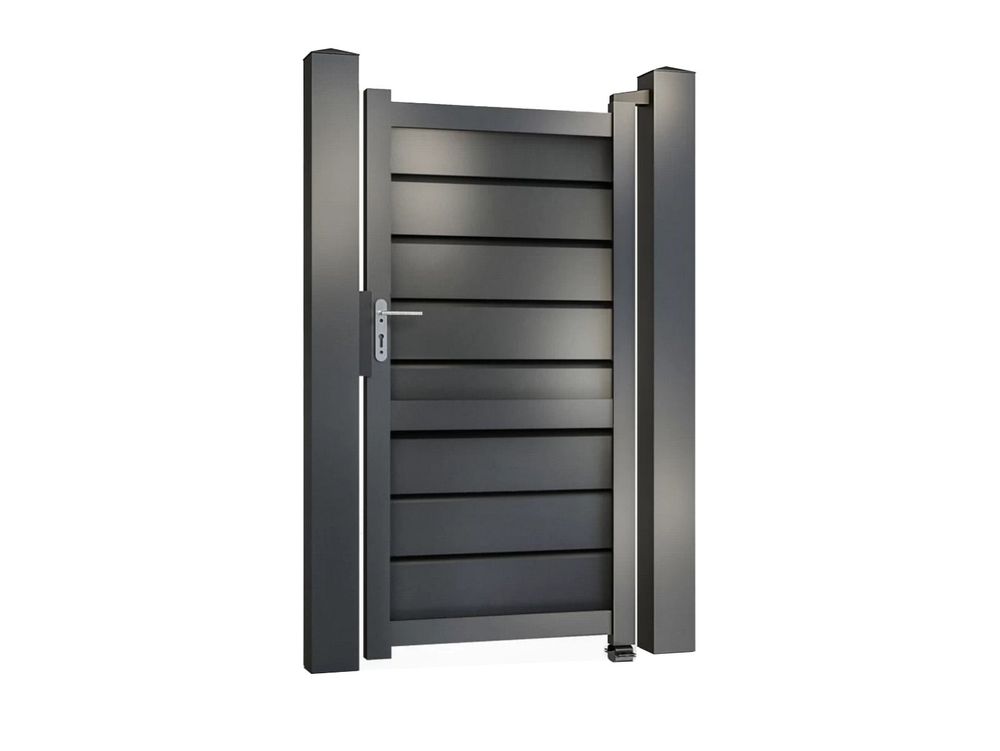 Poarta pietonala Virtuoso Baldur, 900x1800mm, gri antracit, lamela romb, rezistenta sporita, 50-825/7016