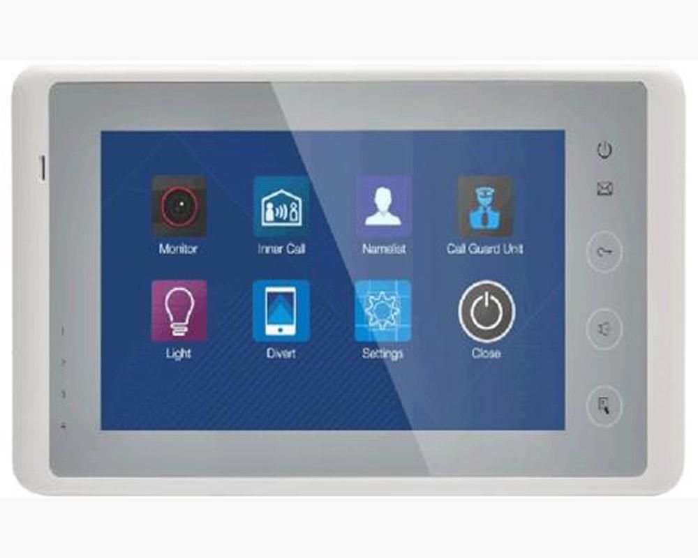 Post interior video cu conexiune pe 2 fire, ecran color TFT de 7” cu touch screen