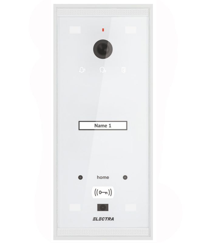 Post de exterior Electra, 1 familie, tastatura touch iluminata, acces cu card RFID, alb, VPM.01S03.ELWH4