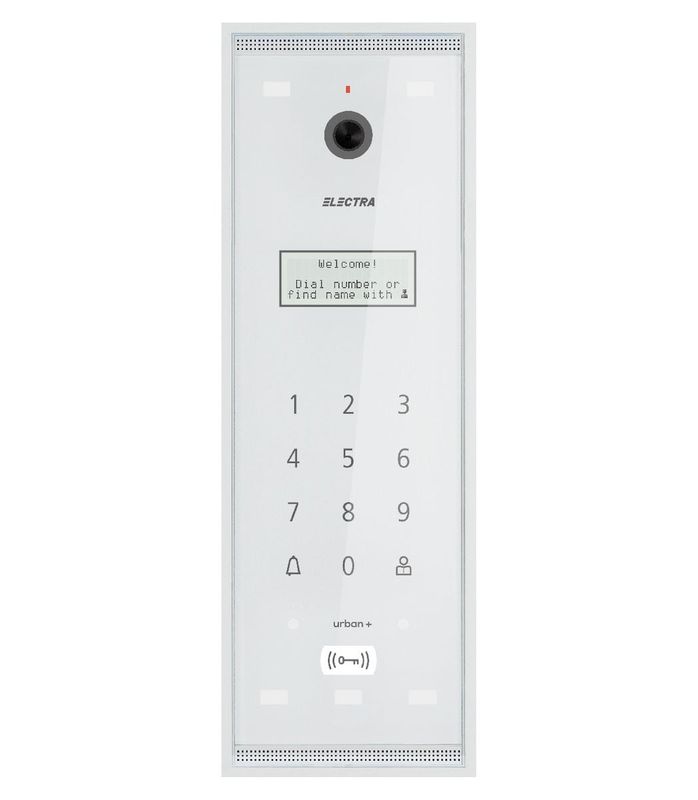 Post de exterior videointerfon Electra, blocuri 40 apartamente, montaj aparent, acces cu RFID, alb, VPE.0BS03.ELWTL