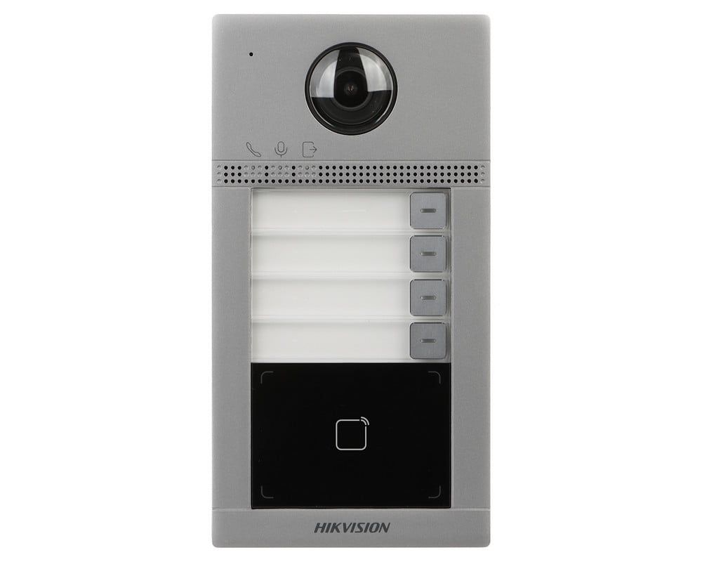 Post de exterior Wi-Fi pentru videointerfon, 2 MP, 4 familii, TCP/IP, mifare 13.56 Khz, PoE, Hikvision, DS-KV8413-WME1(C)/Surface