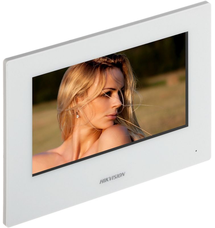 [RESIGILAT] Post de interior pentru videointerfon Hikvision Gama IP pe 2 fire, Wifi, Touch Screen 7", DS-KH6320-WTE2-W-R