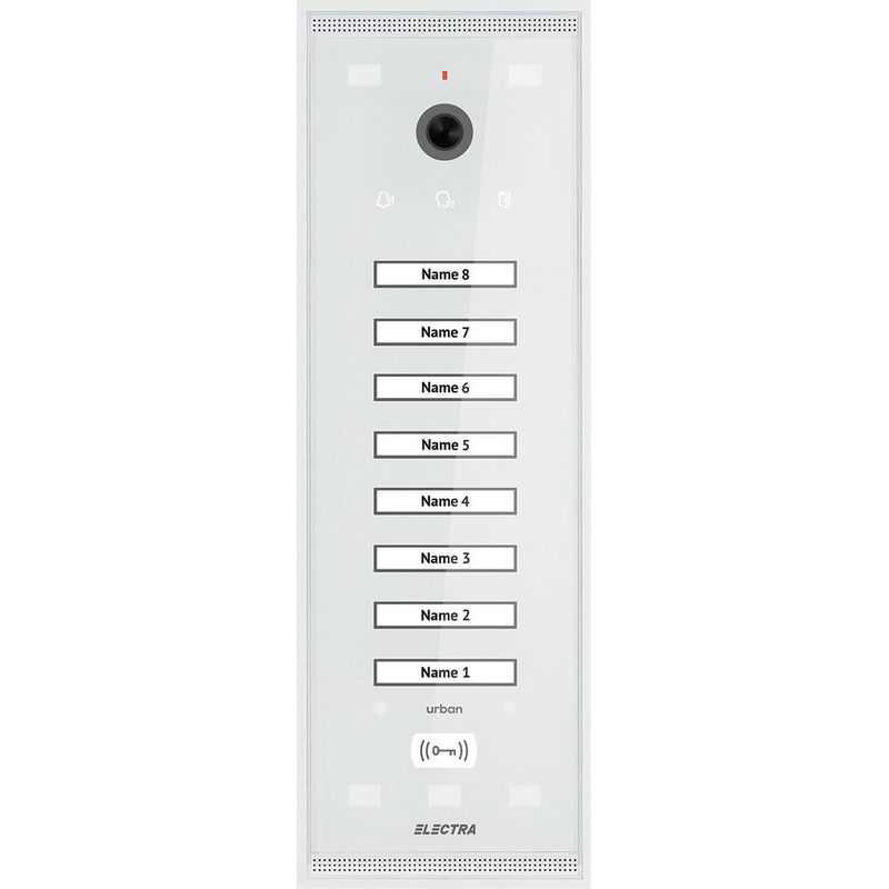 Post exterior videointerfon, 8 familii, alb, aparent, Electra, VPM.08S03.ELWU4