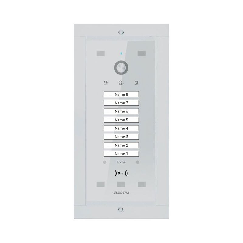 Post exterior videointerfon, 8 familii, alb, ingropat, Electra, VPM.08F03.ELWU4