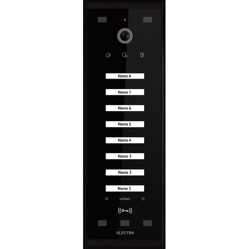 Post exterior videointerfon, 8 familii, negru, aparent, Electra, VPM.08S03.ELBU4