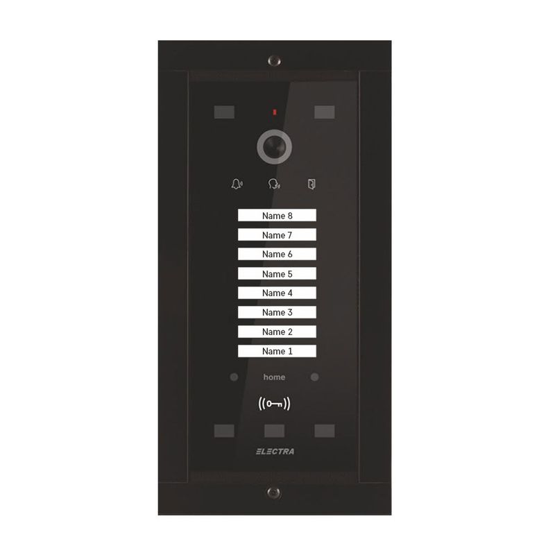 Post exterior videointerfon, 8 familii, negru, ingropat, Electra, VPM.08F03.ELBU4