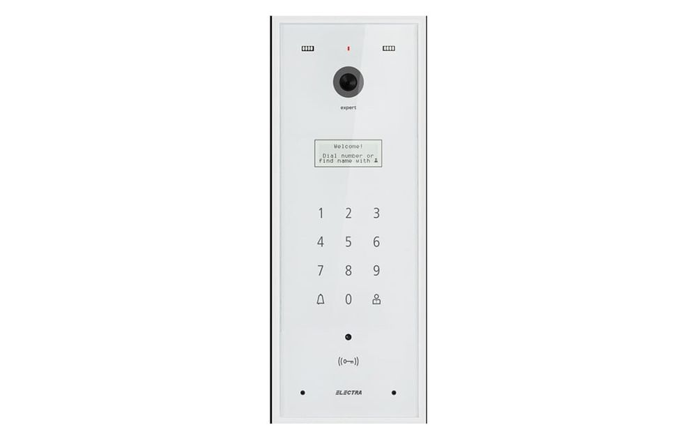 Post exterior videointerfon Electra VPE.0BF03.ELWTL, 255 de apartamente, tastatura iluminata, RFID, montaj incastrat, alb