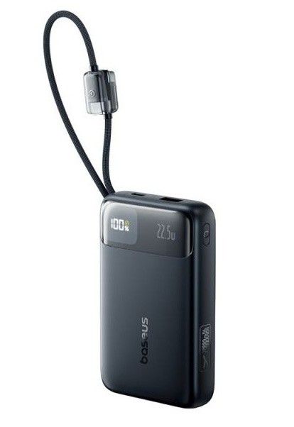 Power bank Baseus EnerFill FC11, 20000 mAh, 22.5W, afisaj digital, 2 cabluri USB-C, negru, E0027S04