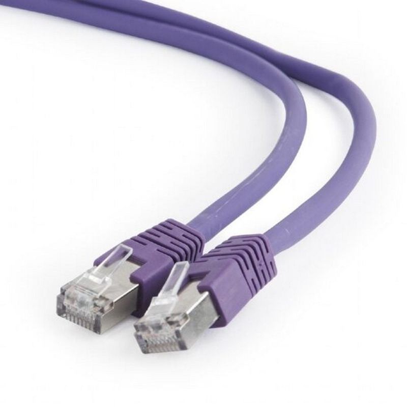 Patchcord S/FTP Cat6a, 27AWG, cupru, manta LSZH, lungime 0.5m, violet, Gembird PP6A-LSZHCU-V-0.5M