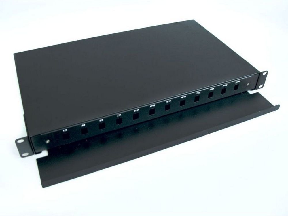 Patch panel pentru rack 19 inch, 1U, carcasa din otel, Braun Group PPS-12EMPT-S