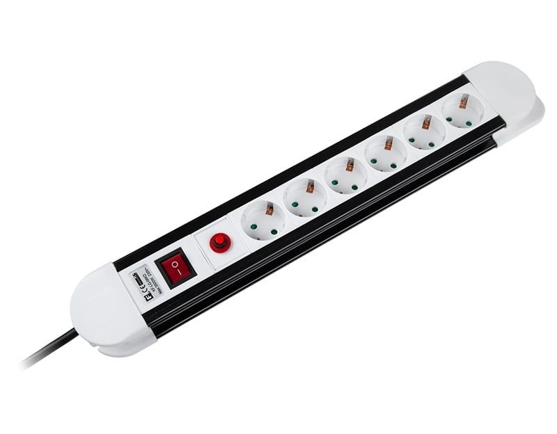 Prelungitor cu 6 prize, 16A, 3500W, lungime 1.5m, protectie la supratensiune, URZ3069-1.5