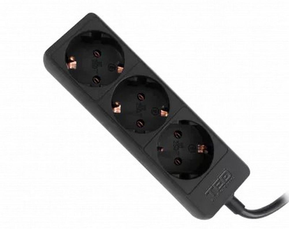 Prelungitor electric TED001870, 1.5 metri, 3 prize Schuko, 3680W, 16A, negru