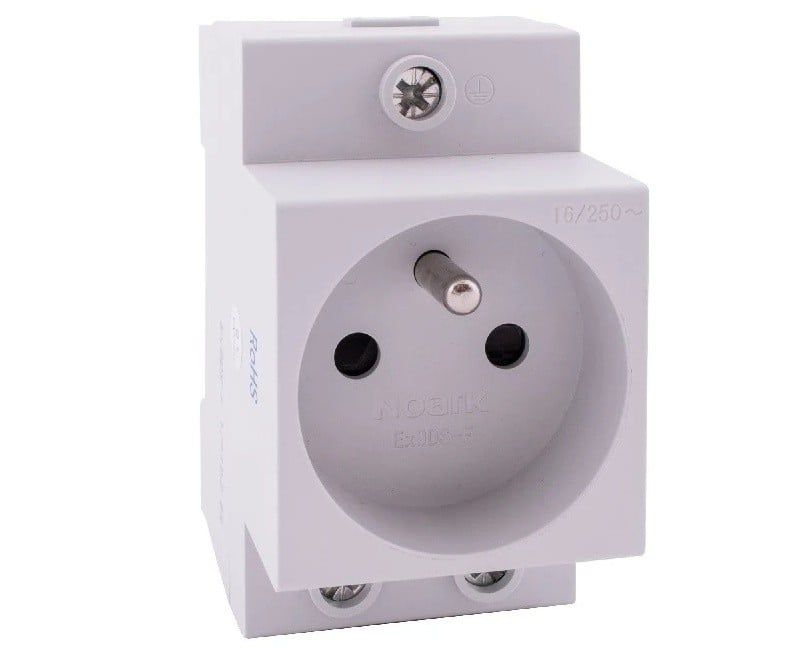 Priza modulara Noark Ex9DS-G, montaj pe sina DIN, standard Schuko, 16A, 250V AC, IP20, 106195