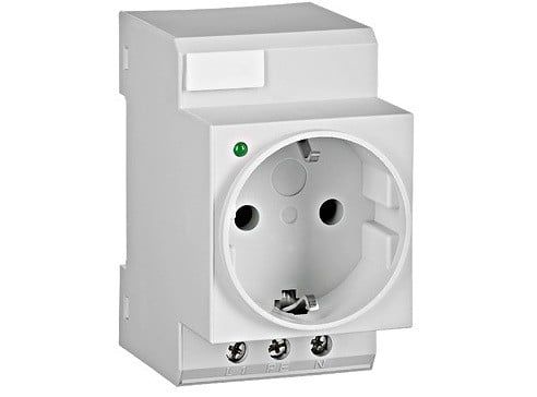 Priza modulara SCHUKO Schrack, 2P+N, 16A, cu LED, sina DIN, BZ325003-A