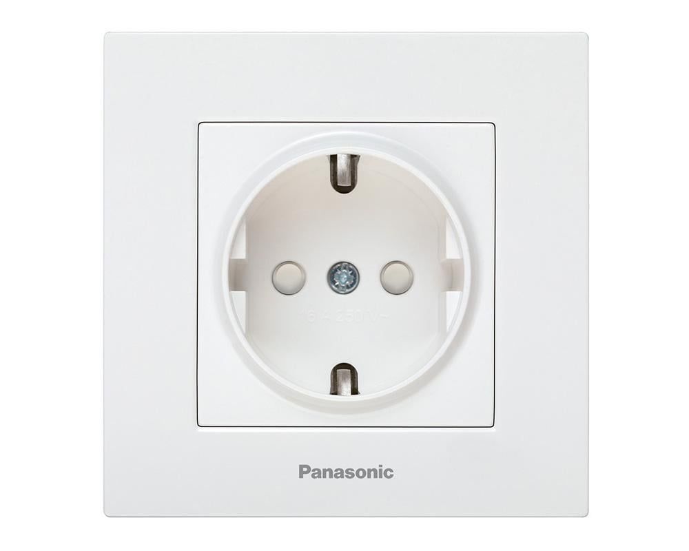 Priza SCHUKO cu protectie pentru copil, 250V 16A, montaj incastrat, IP20, alb, Karre Plus Panasonic P-KPS.COP