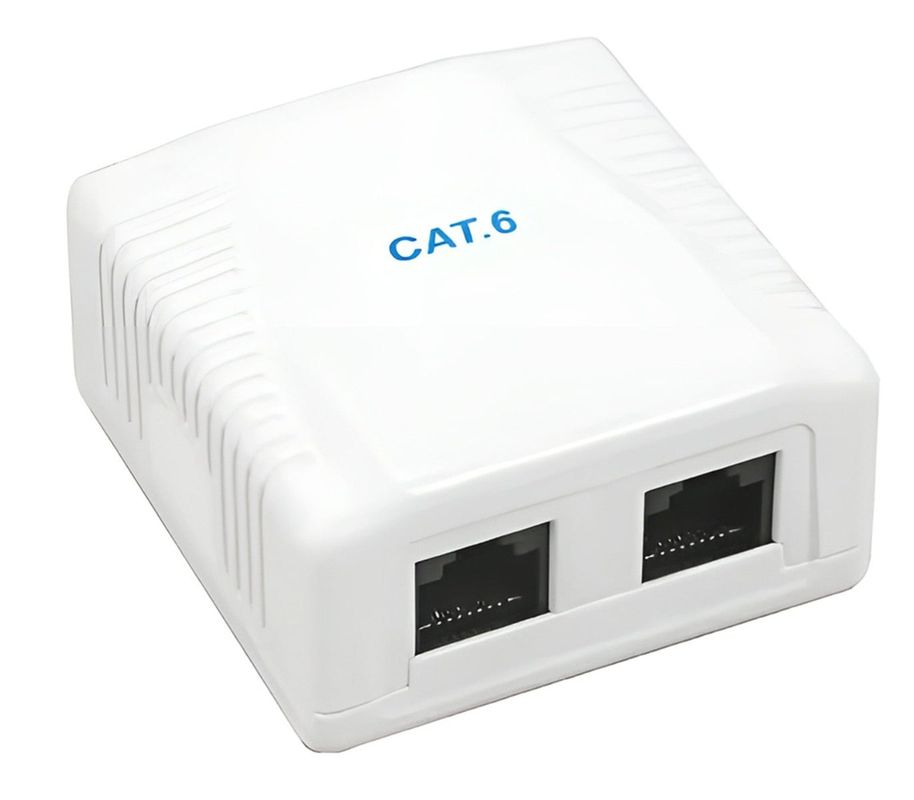 Priza de retea UTP CAT6 aplicata, 2 porturi, ABS, Safer SAF-DUALPORT-6