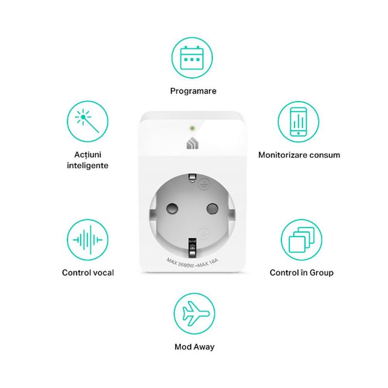 Priza Tp-Link, Wi-Fi, slim, control de la distanta, KP115