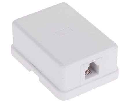 Priza simpla telefon, 1 port RJ11, 6P4C, alba, Safer TEL0019