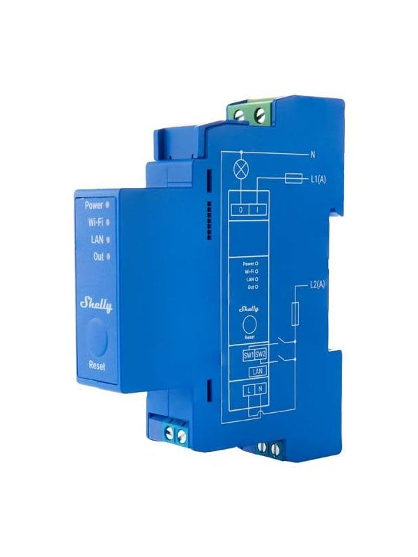 Releu Shelly Smart PRO 1 Series, 16A, cu Wi-Fi, LAN, Bluetooth, montaj sina DIN, ALL-REL-PRO1